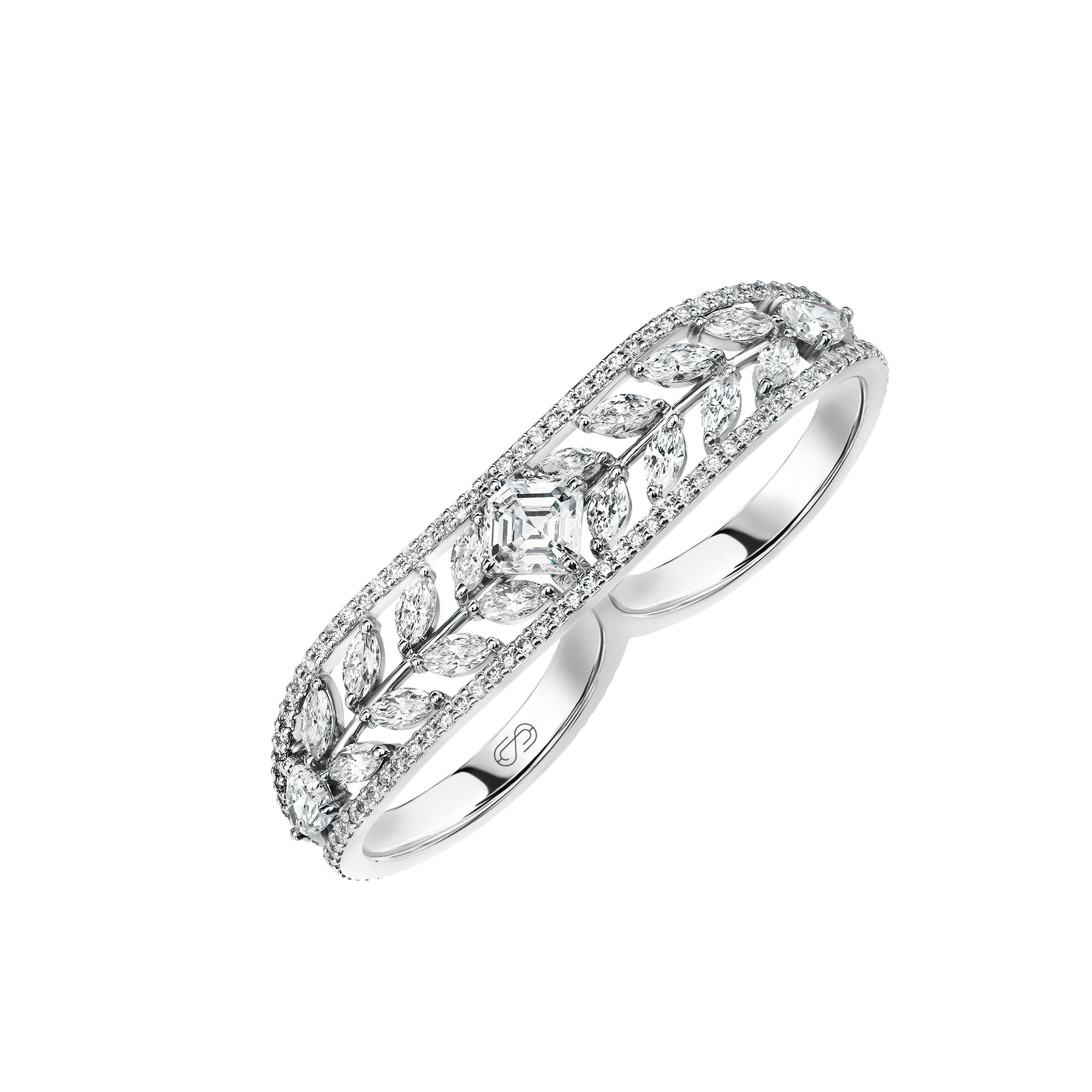  "THE EAR" DIAMOND DOUBLE RING / 3.57 CTW
18k White Gold