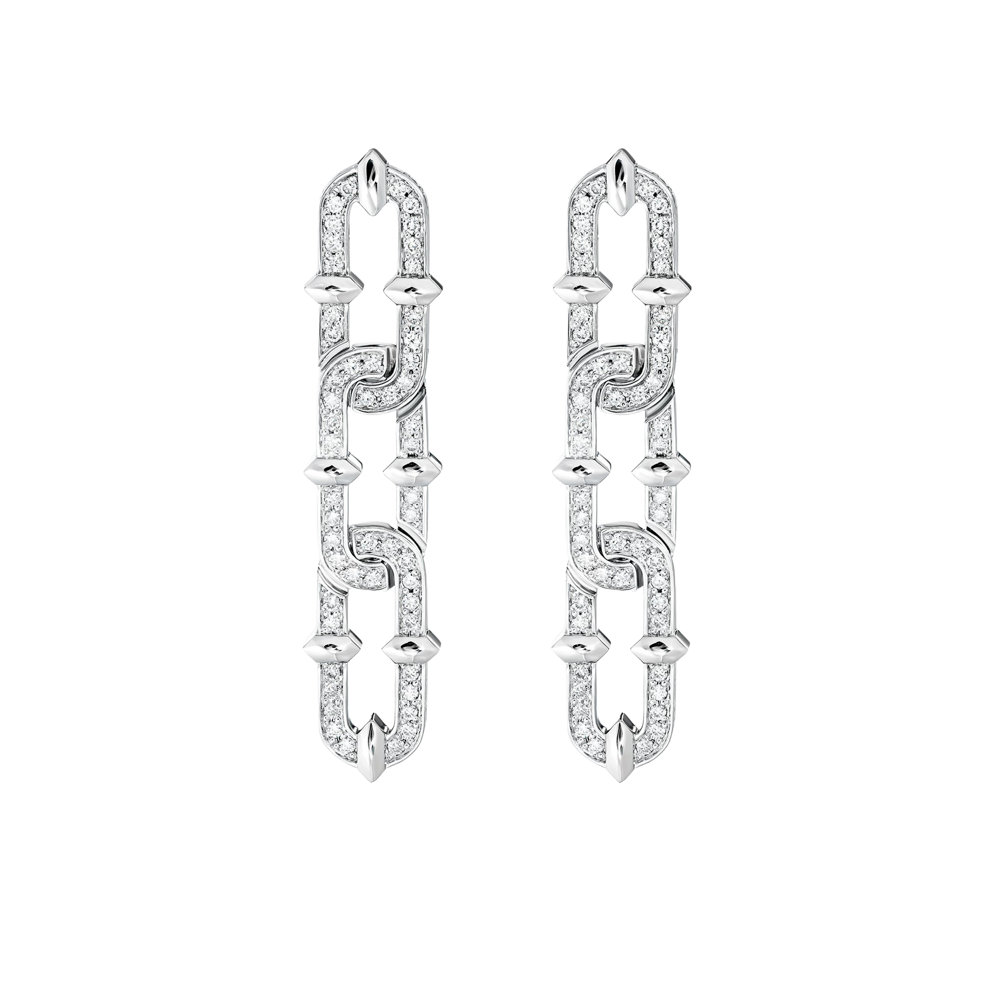 "ARMOR" DIAMOND EARRINGS CHAIN / 2.090 CTW
 18K White Gold