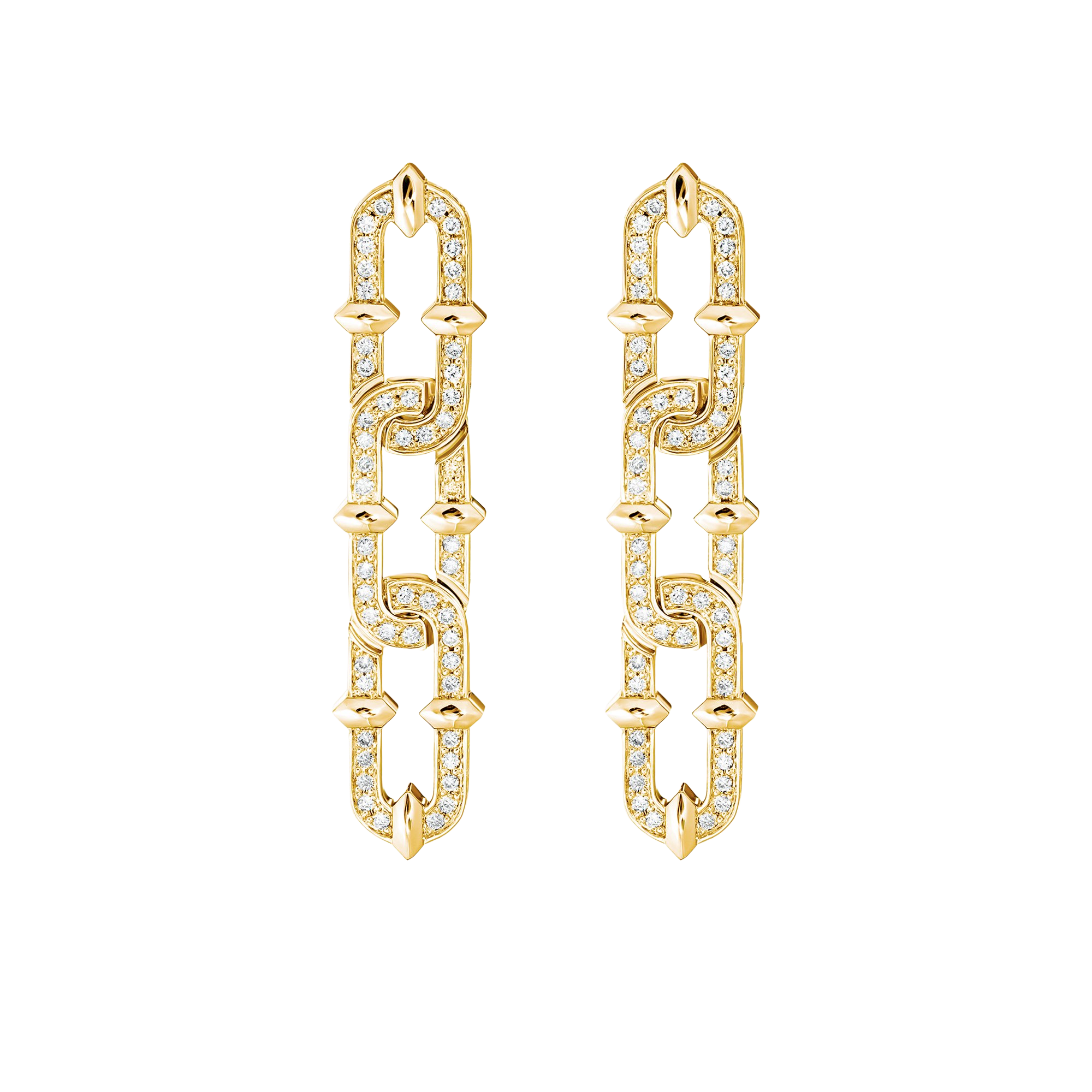 "ARMOR" DIAMOND EARRINGS CHAIN / 2.085 CTW
 18K Yellow Gold