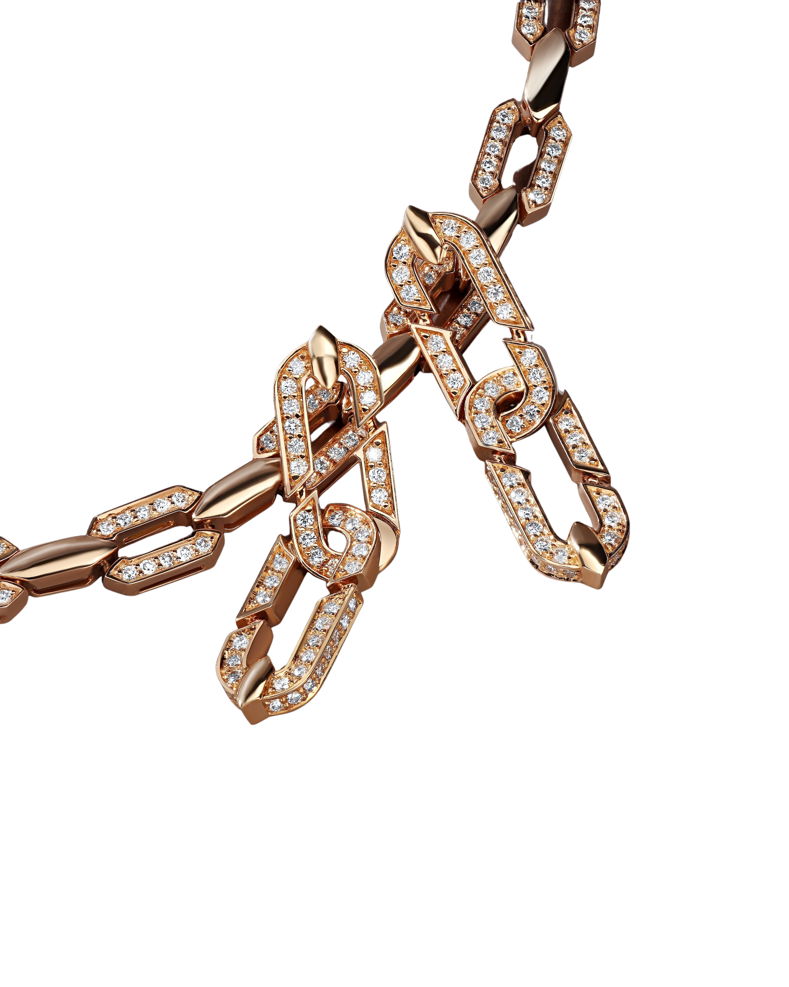 "ARMOR" DIAMOND EARRINGS DOUBLE
 18K Rose Gold / 1.11 CTW