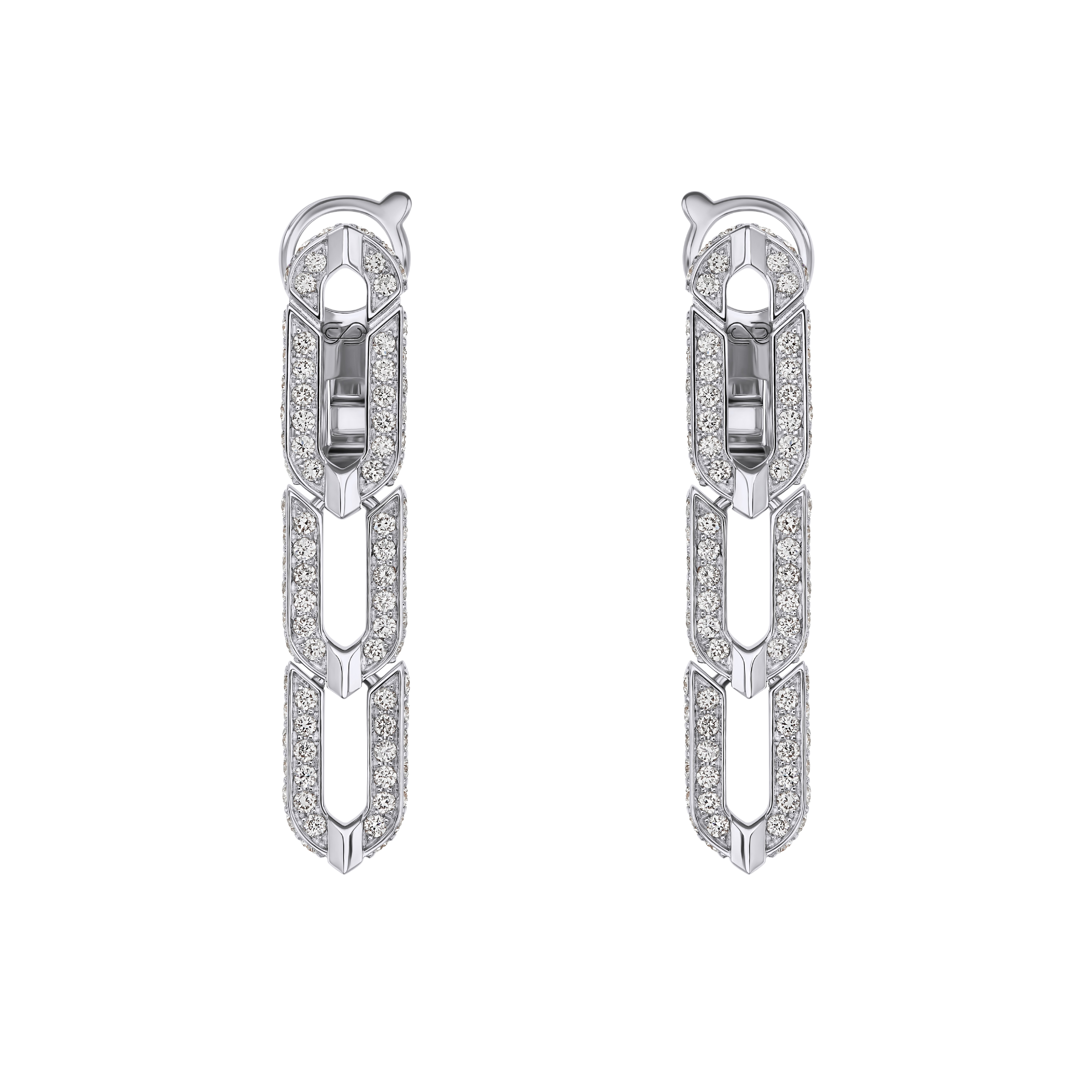 "ARMOR" DIAMOND EARRINGS LONG
 18K White Gold / 1.34 CTW