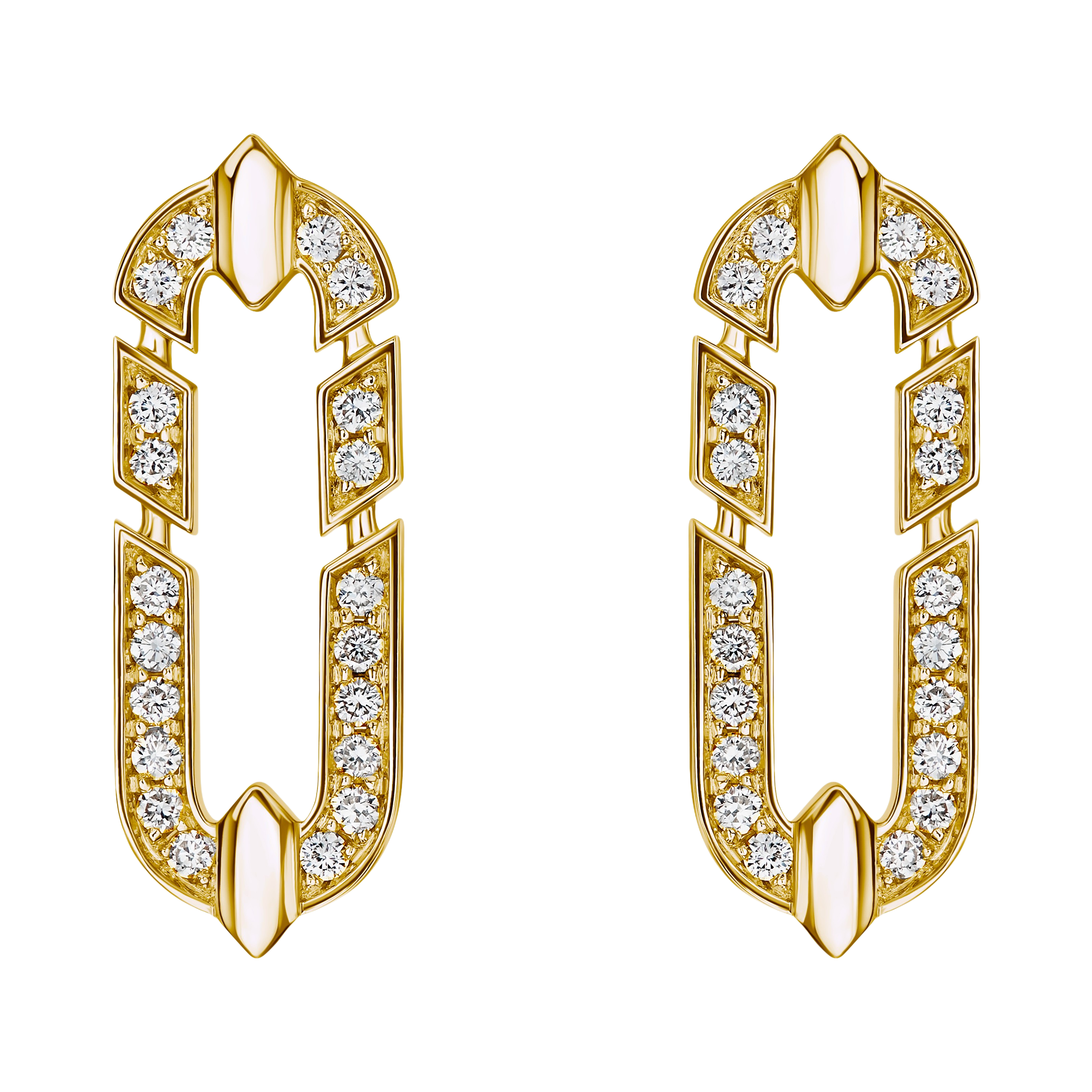 "ARMOR" DIAMOND EARRINGS MEDIUM
 18K Yellow Gold / 0.811 CTW