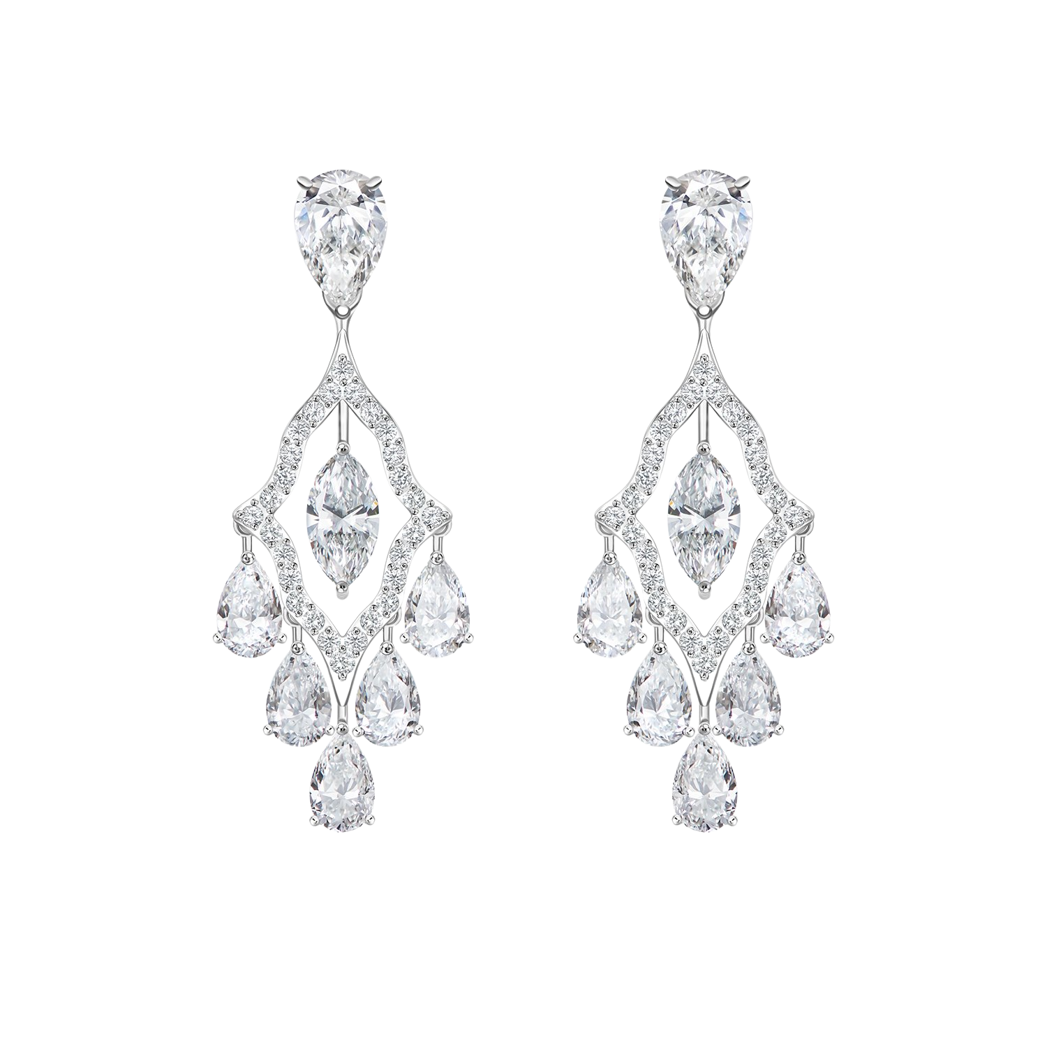 "CASCADES" DIAMOND EARRINGS / 6.193 CTW
18K White Gold
