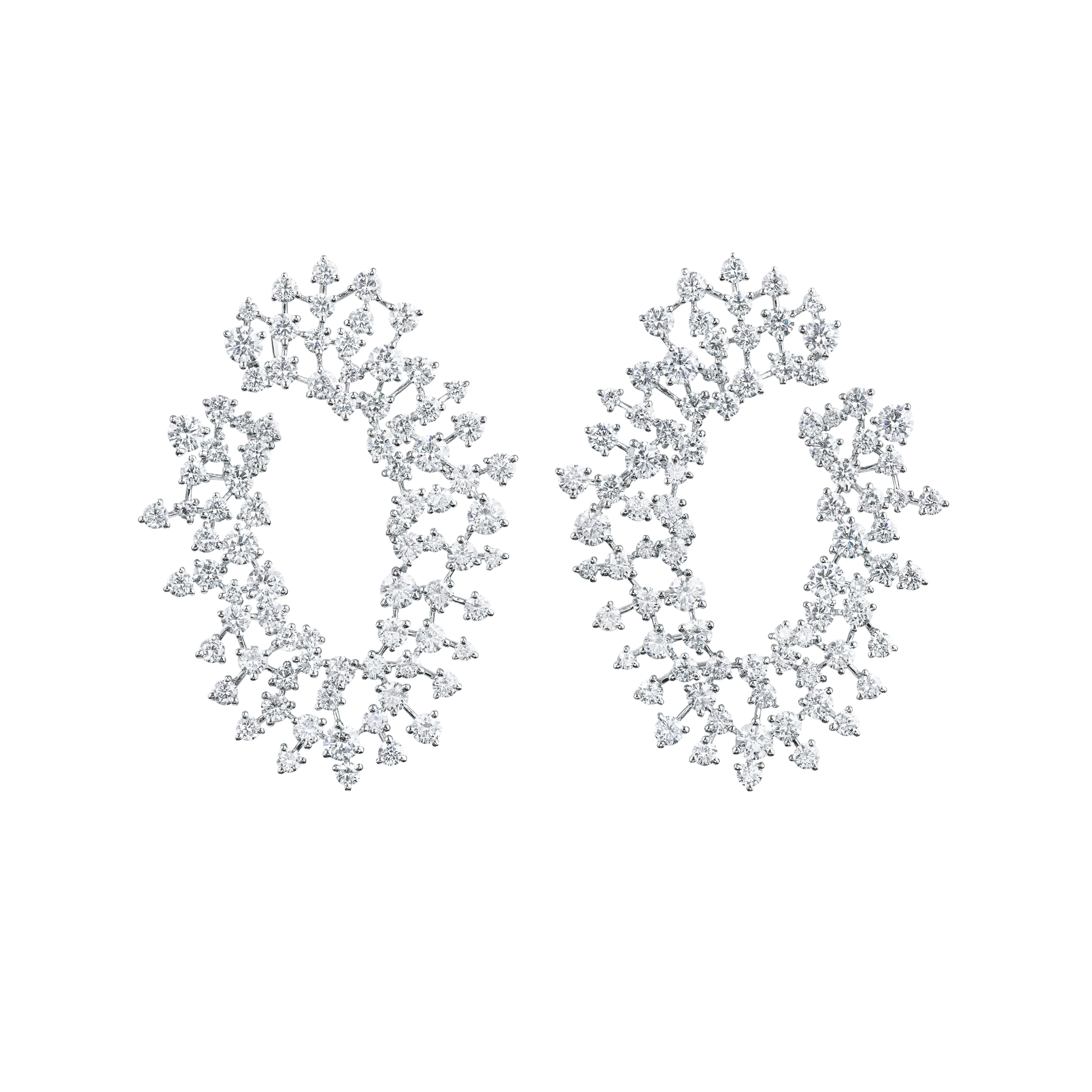 "THE HYADS" DIAMOND EARRINGS / 7.881 CTW 
18K White Gold
