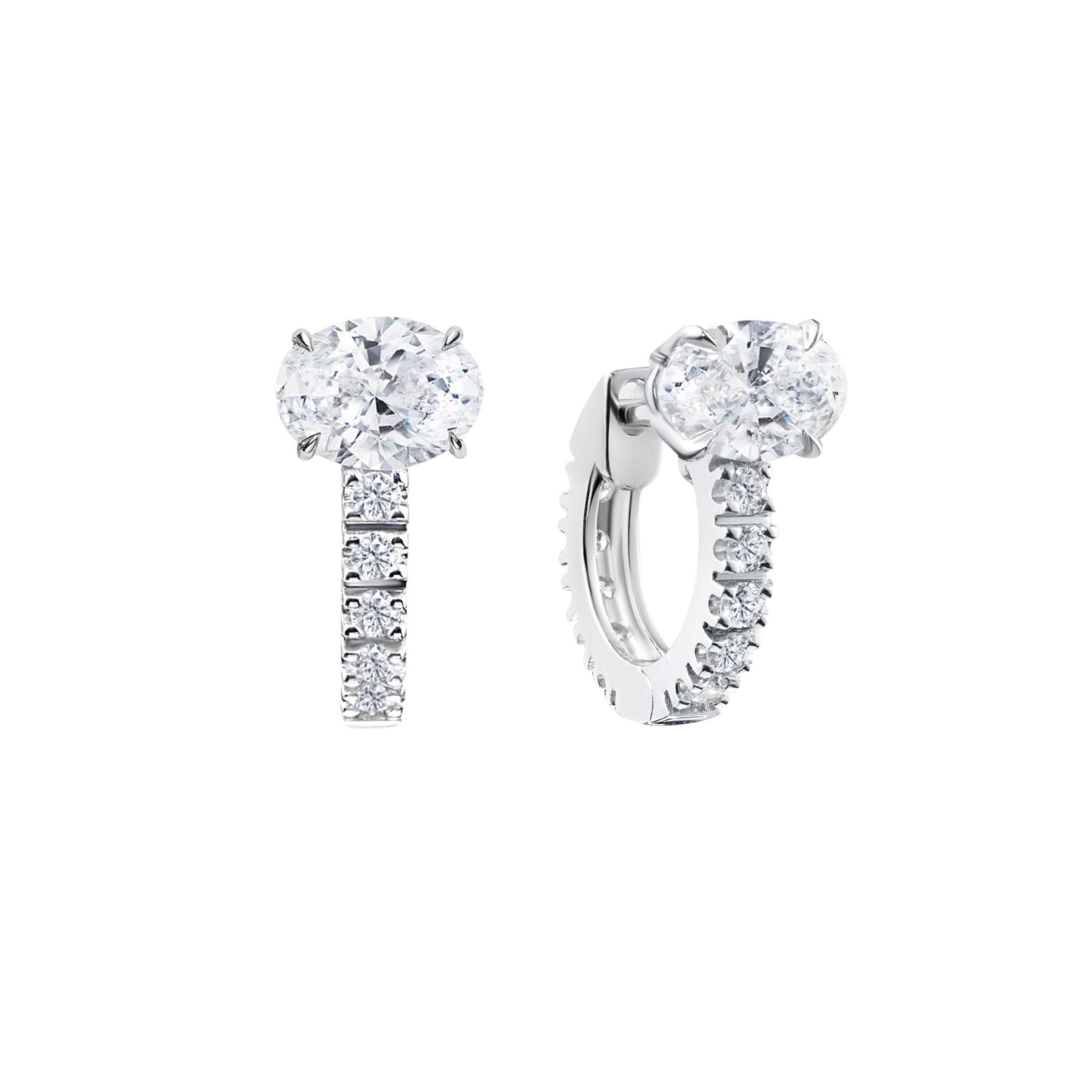 SMALL DIAMOND EARRINGS / 1.278 CTW
 18K White Gold
