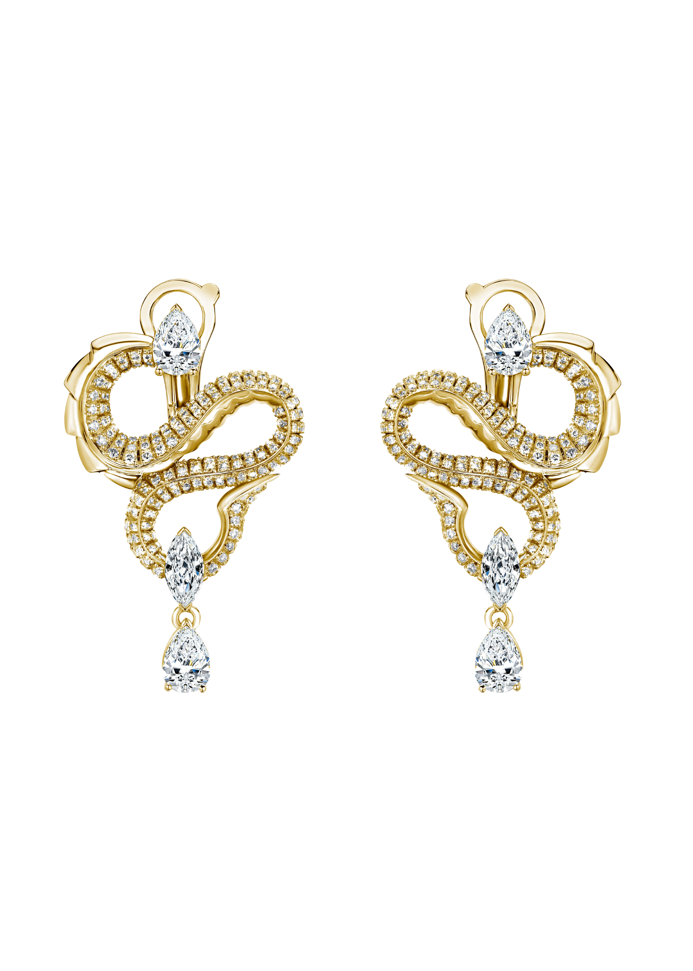 "HYDRA" DIAMOND EARRINGS / 2.828 CTW
18K Yellow Gold

