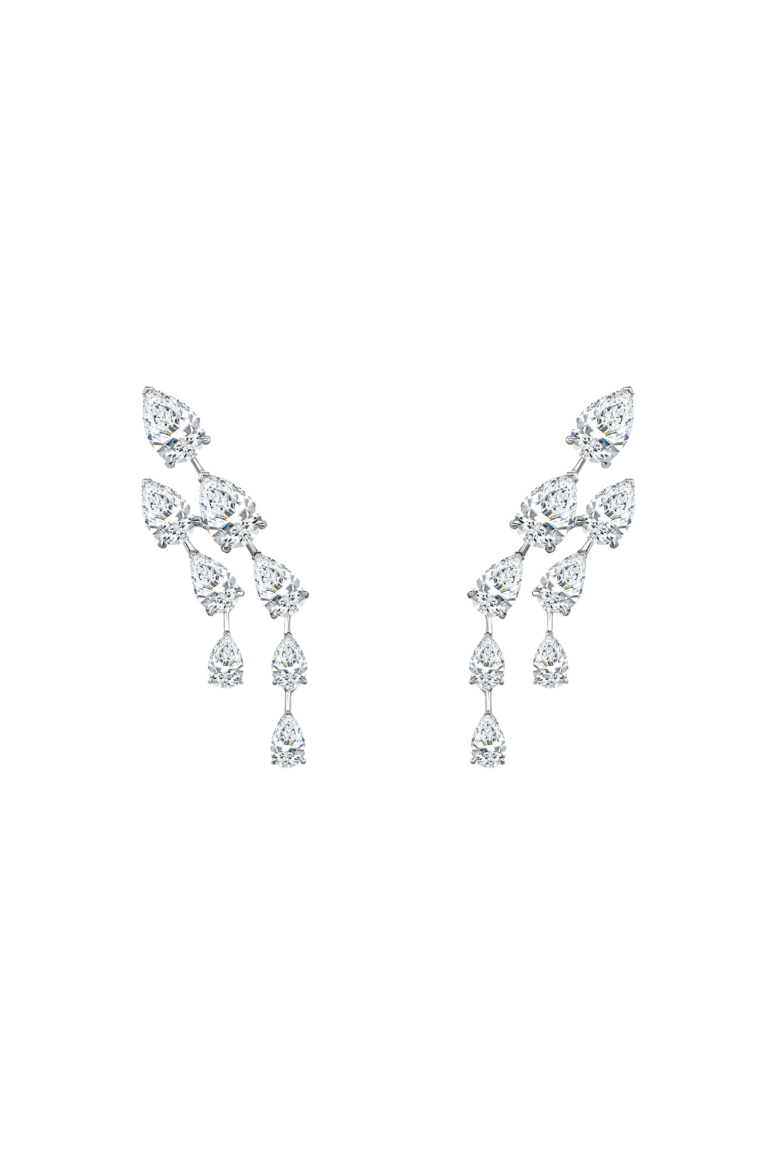 "SPACE STARFALLS" DIAMOND EARRINGS / 3.20 CTW
18k White Gold