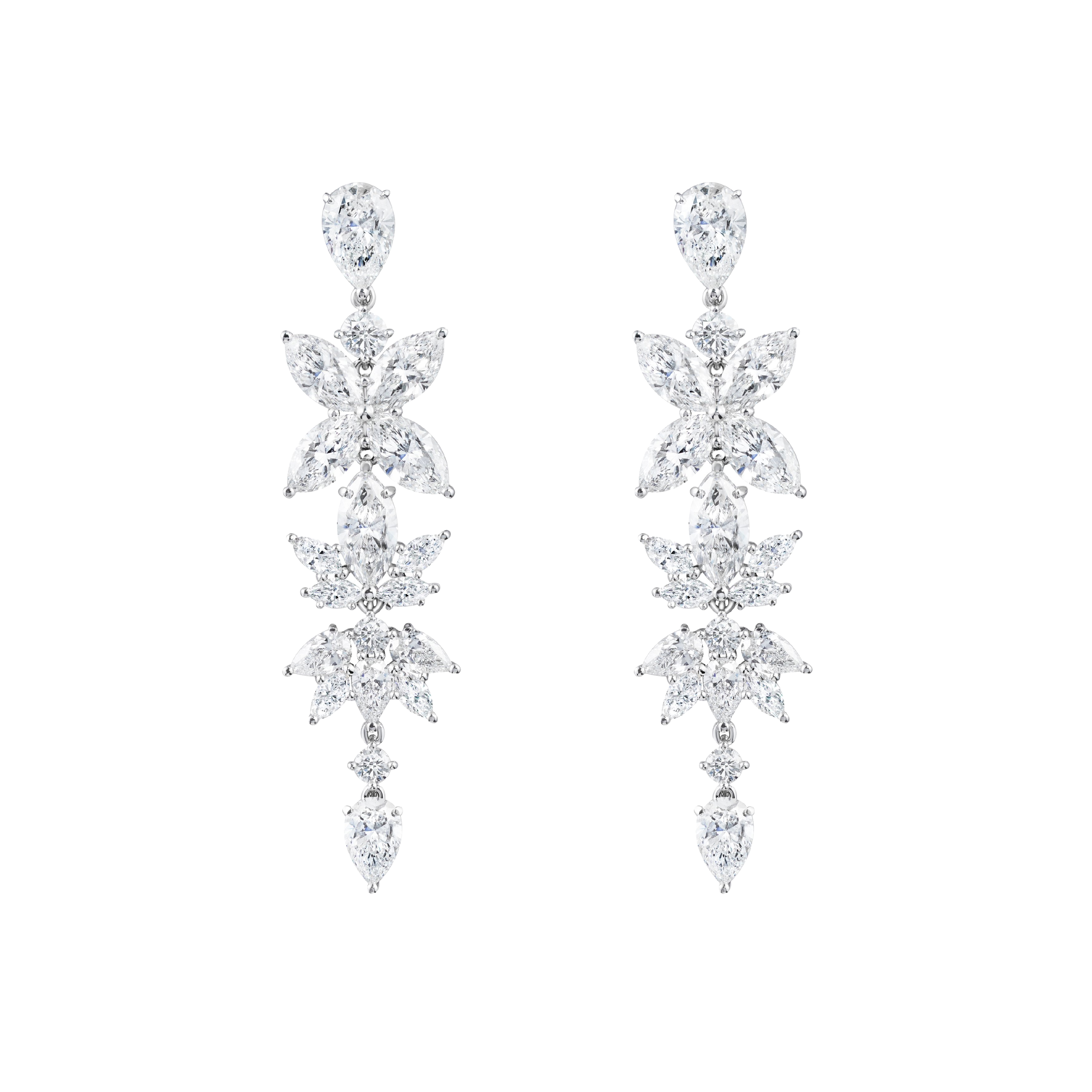 "LACE" DIAMOND EARRINGS / 11.461 CTW
18K White Gold
