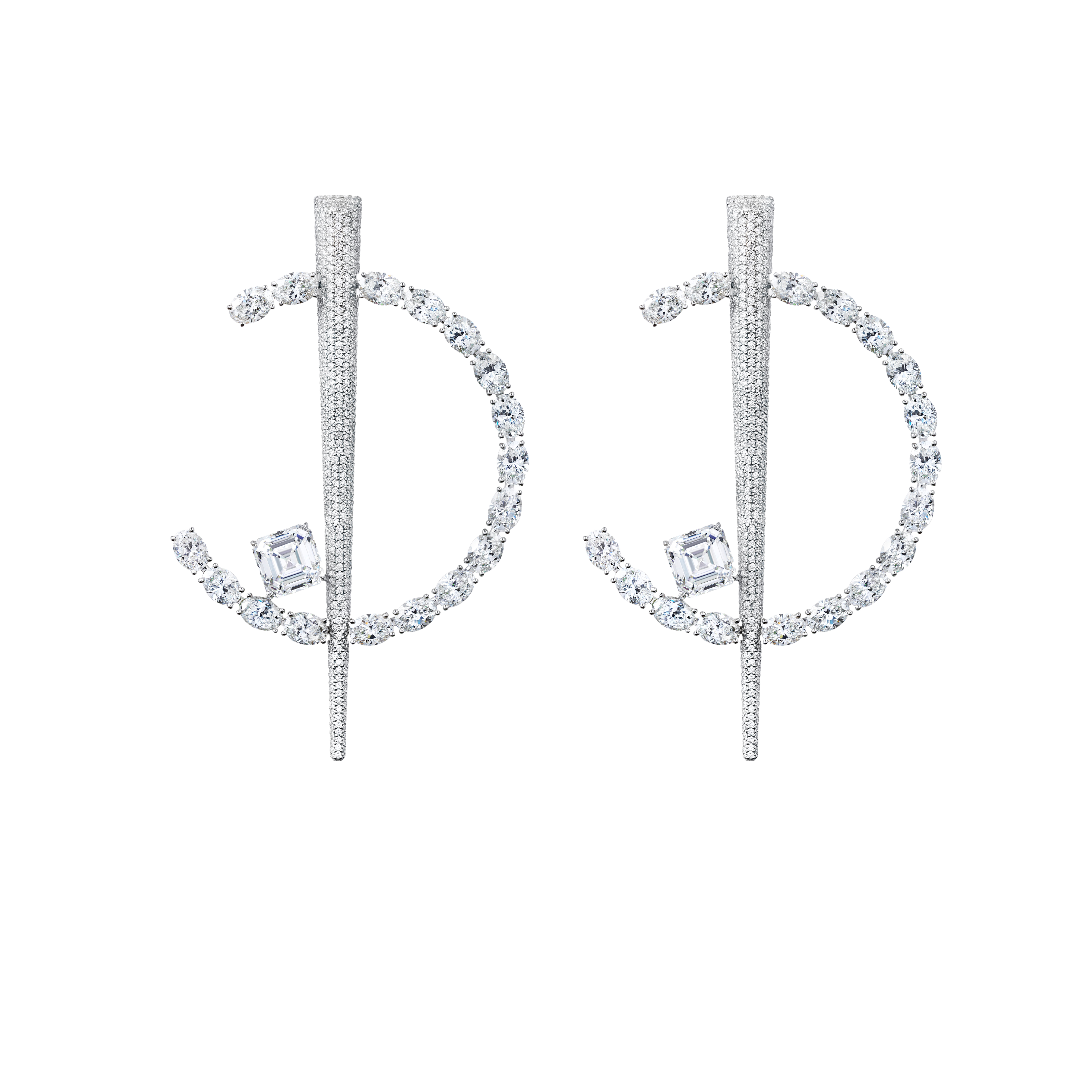"PLEIADES" DIAMOND EARRINGS / 24.844 CTW
 18K White Gold