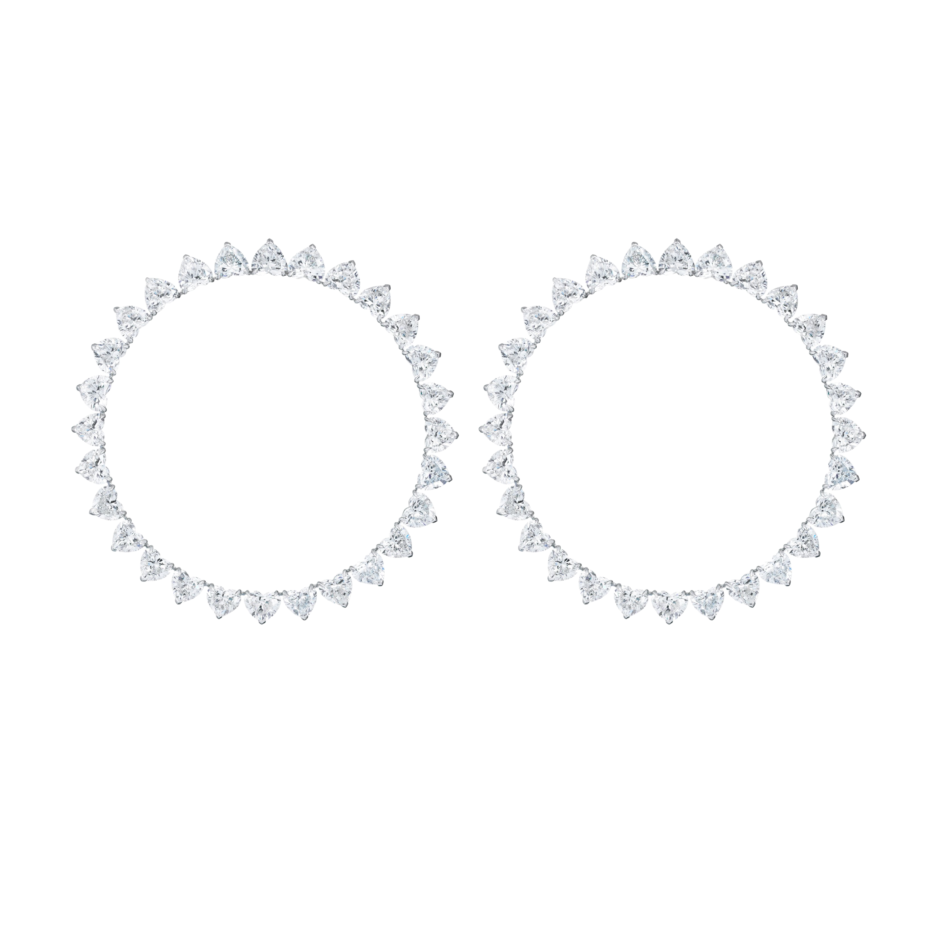 "THE MOON BIRST" DIAMOND EARRINGS / 22.154 CTW
 18K White Gold