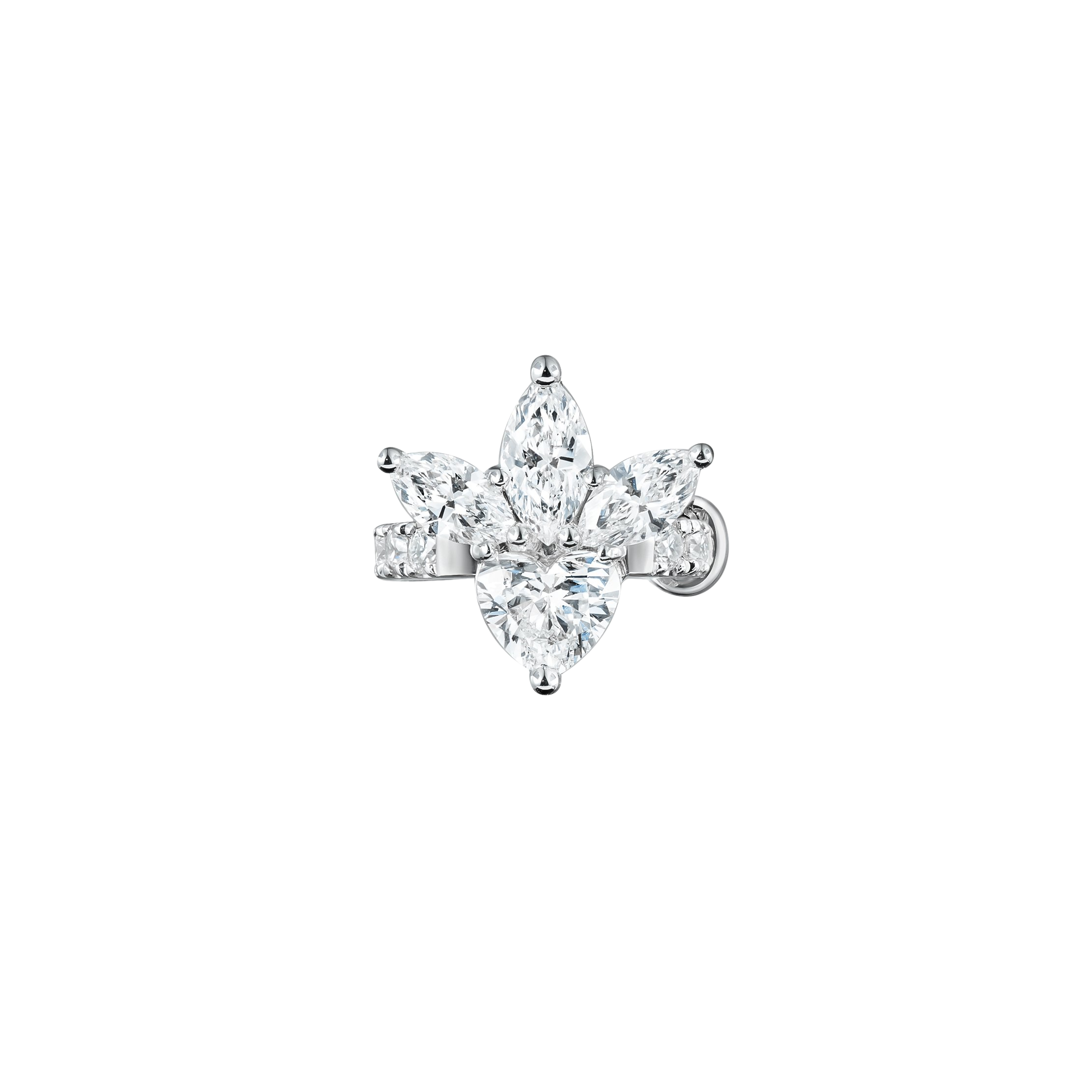 "WHITE STAR" DIAMOND EAR CUFF 10 18k White Gold / 0.60 CTW