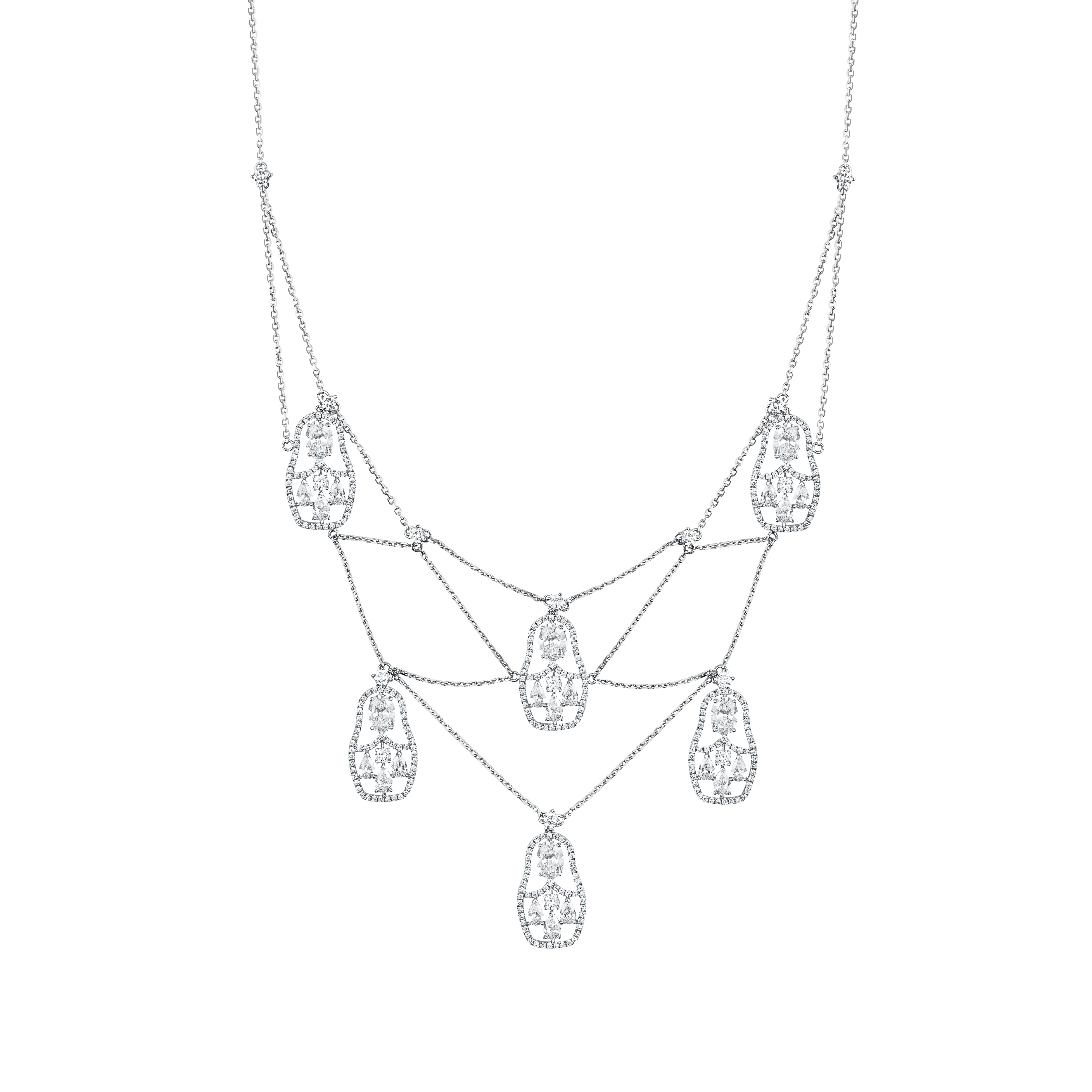 "MATRYOSHKA" DIAMOND NECKLACE / 6.933 CTW
 18K White Gold