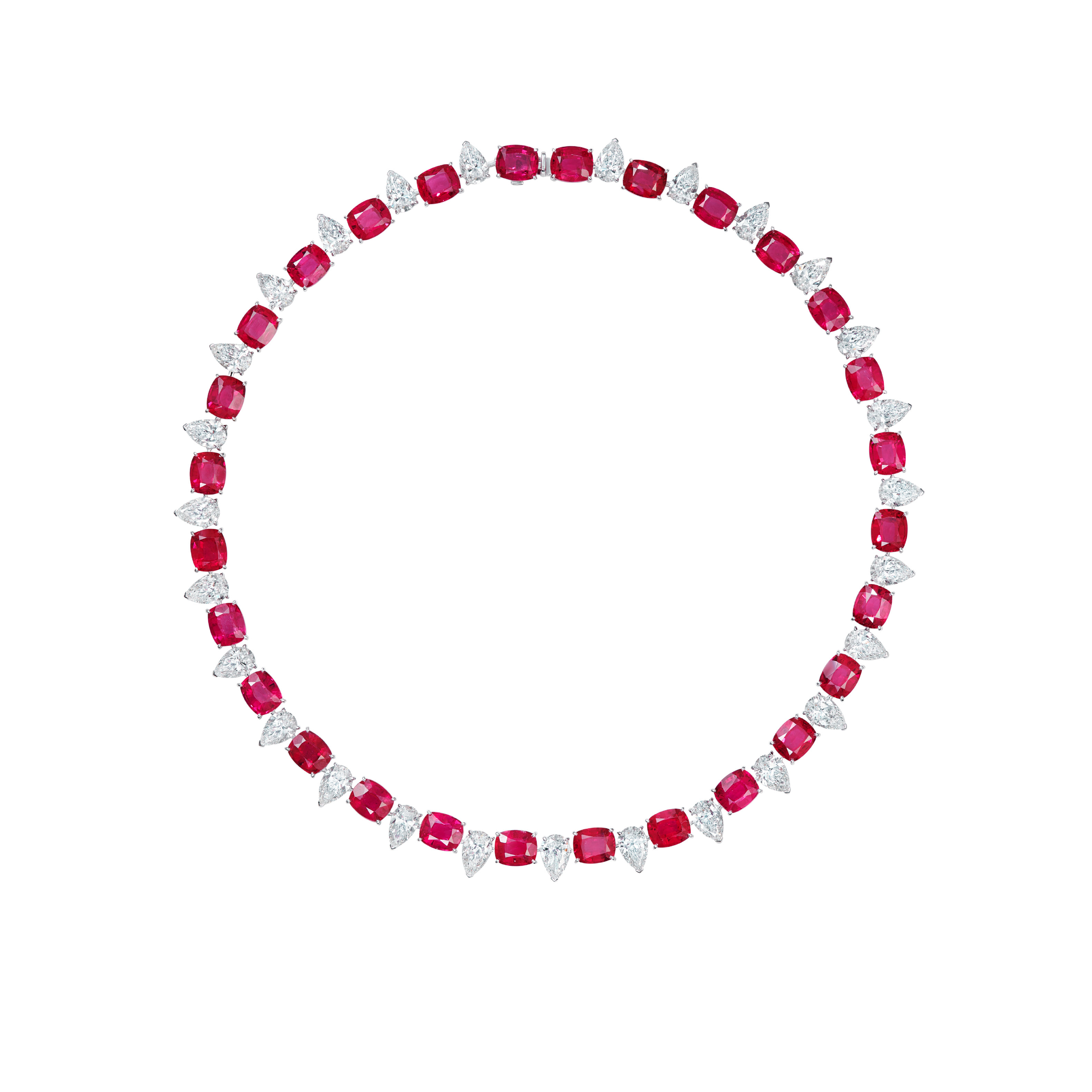 "RED STELLAR DANCE" RUBY NECKLACE / 73.44 CTW
18K White Gold
