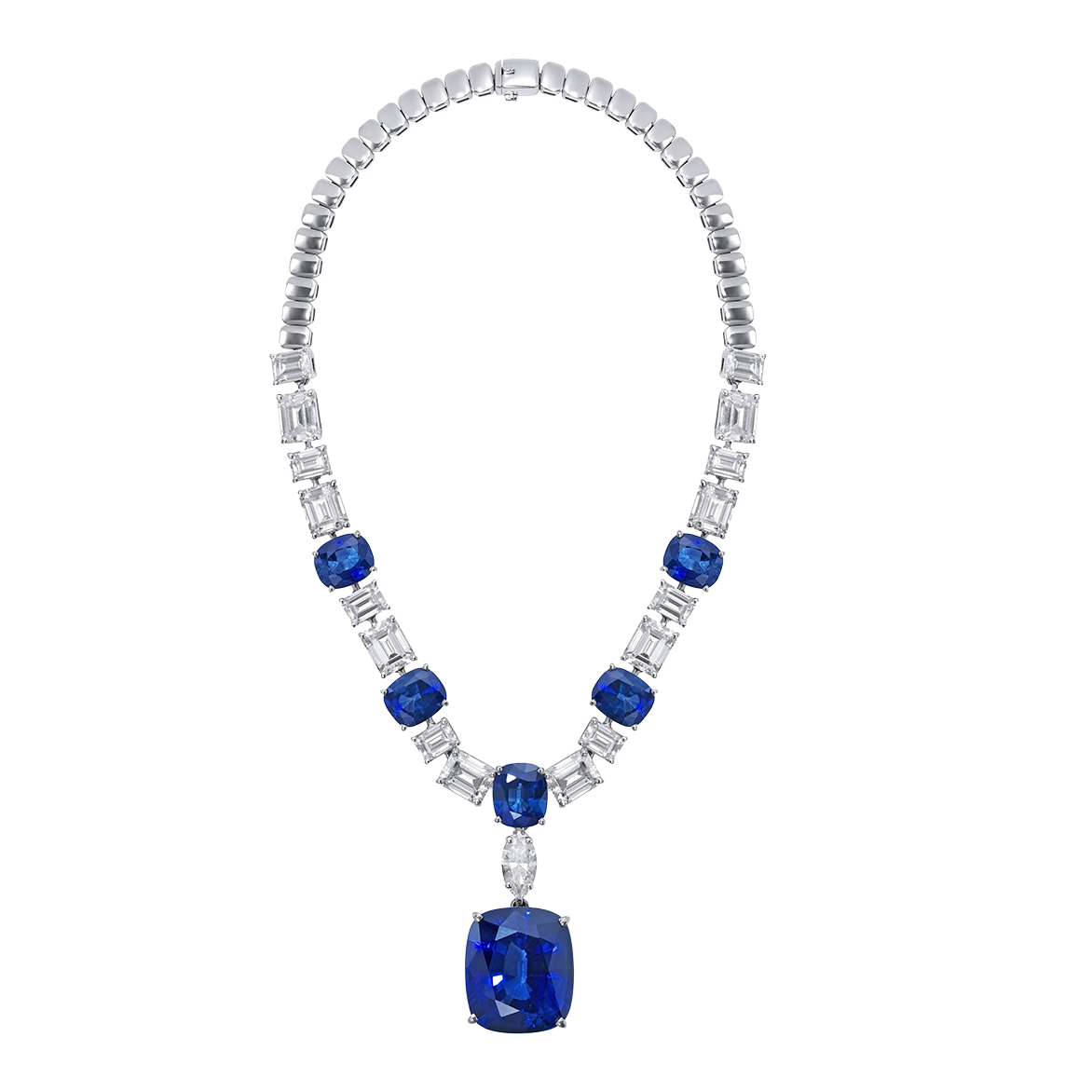 "REGULUS" SAPPHIRE NECKLACE / 100.868 CTW
18K White Gold

