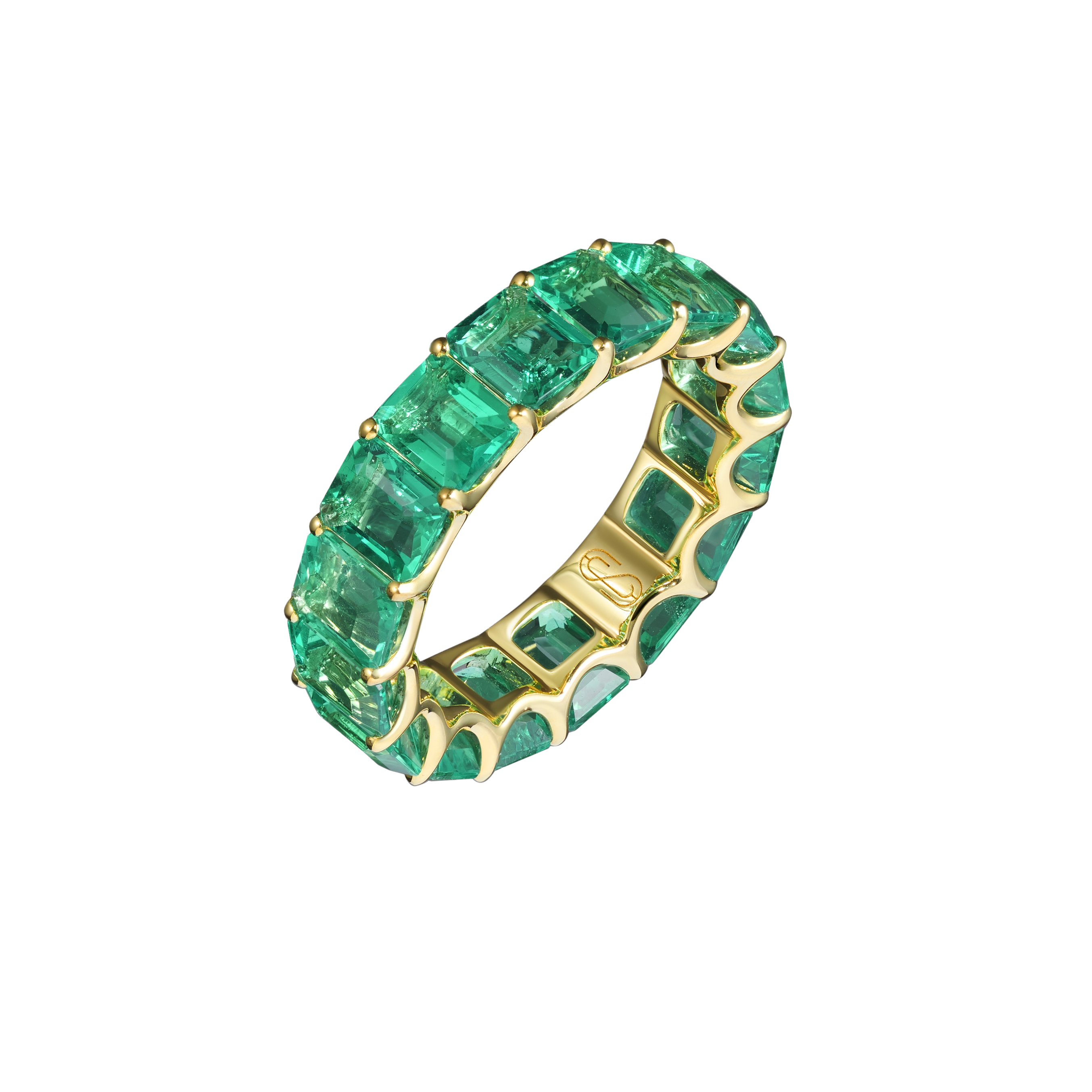 EMERALD ETERNITY BAND 17  
18k Yellow Gold / 6.492 CTW