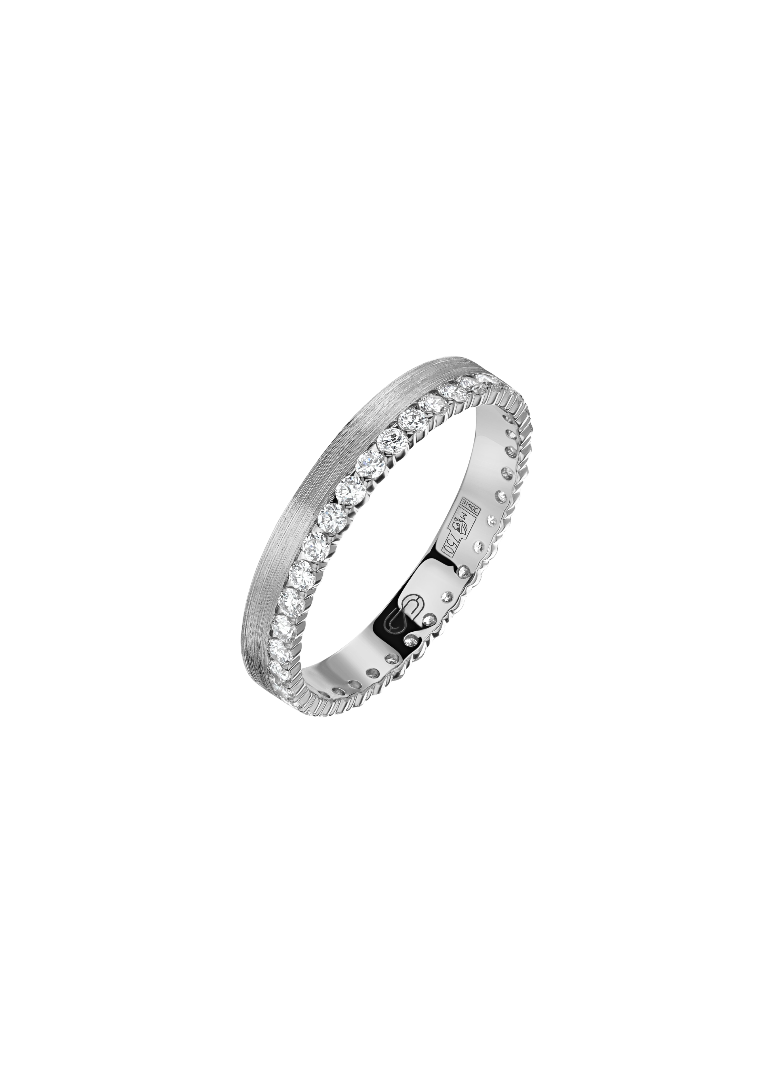 DIAMOND HALF-MATTE ETERNITY BAND 36 
0.505 CTW 18k White Gold