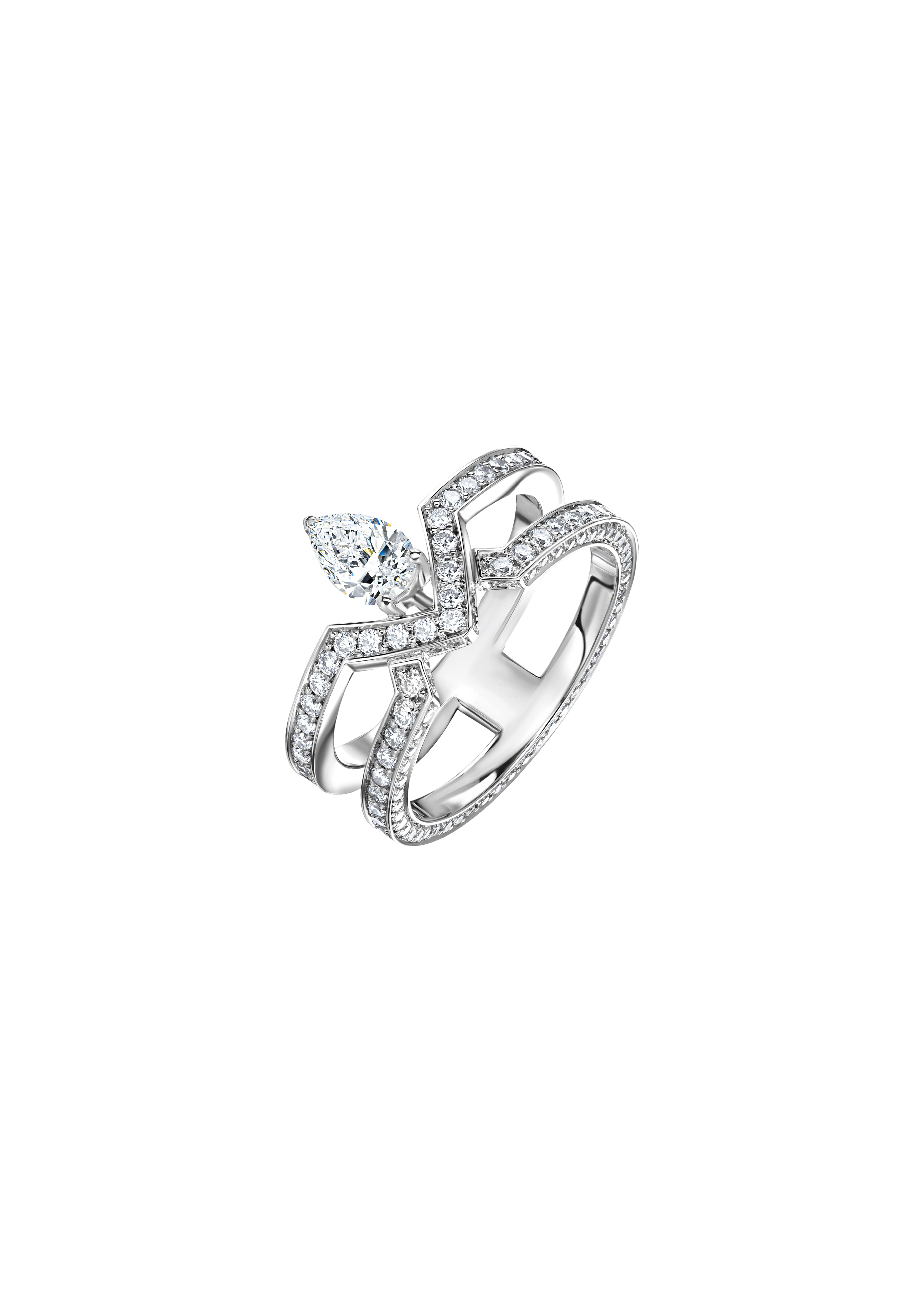 "STARWAY" DIAMOND DOUBLE BAND RING / 1.33 CTW
18K White Gold