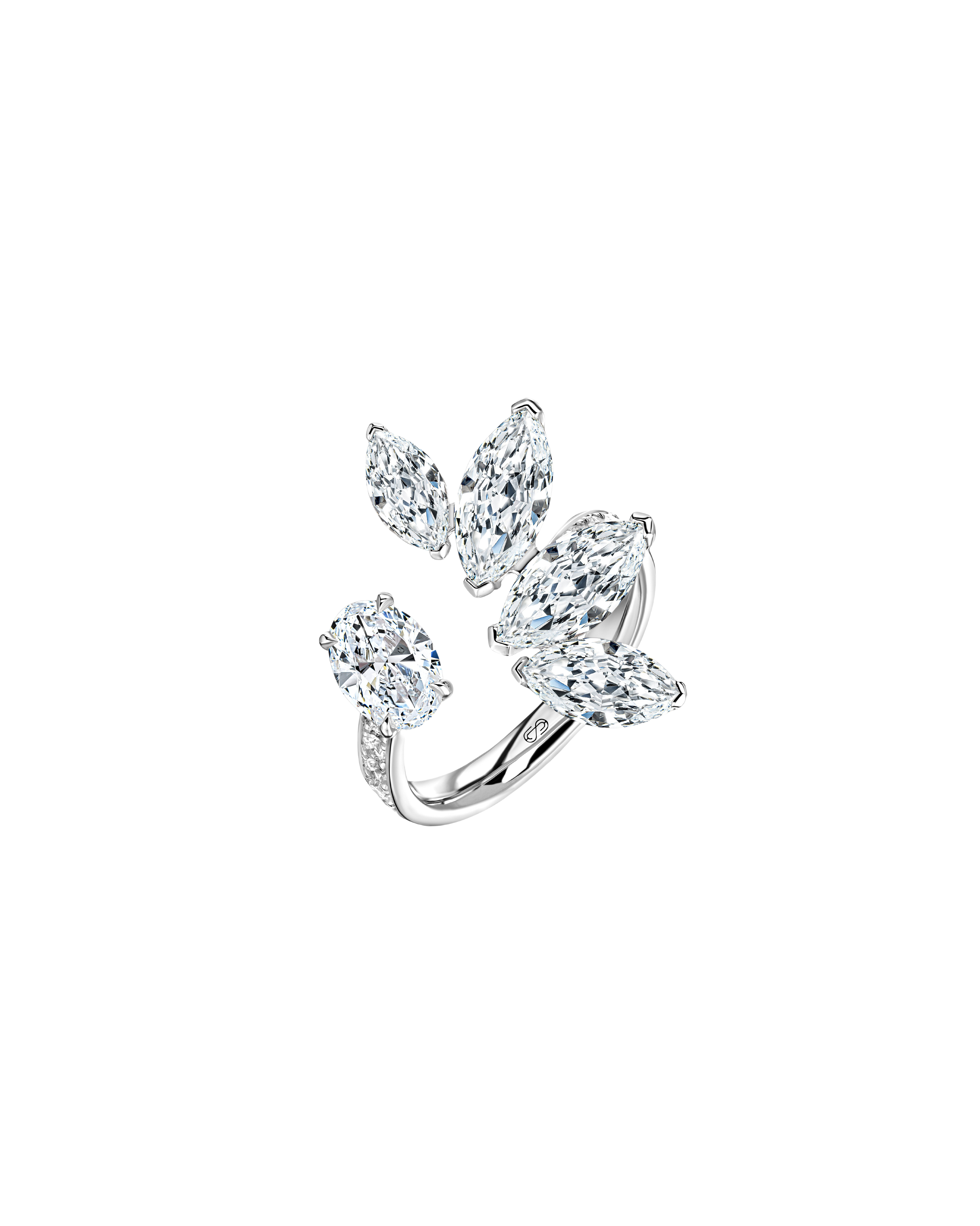"STAR ATTRACTION" DIAMOND HUG RING / 3.57 CTW 
18k White Gold