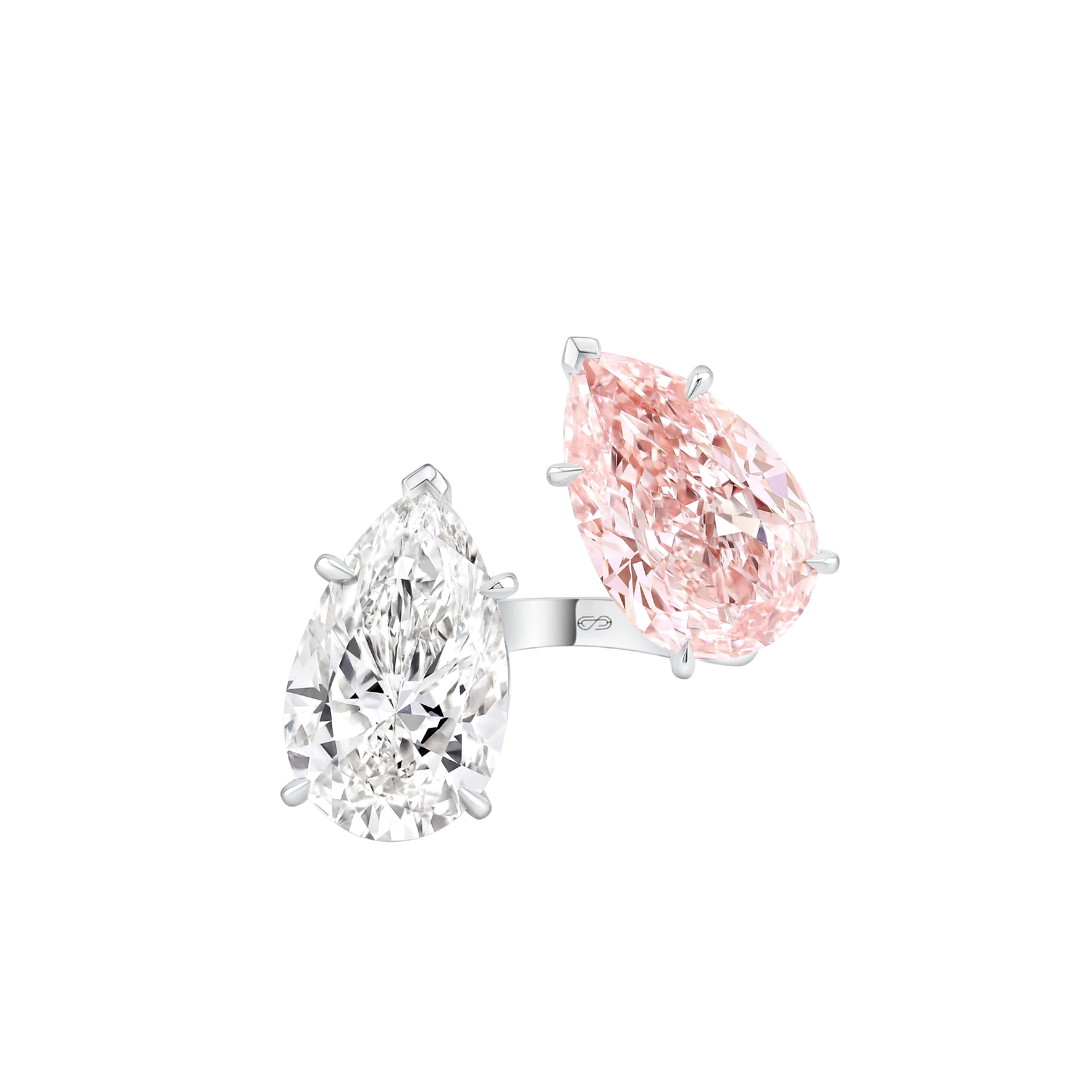 "STELLAR COUPLE" PINK DIAMOND HUG RING / 13.49 CTW
18K White Gold
