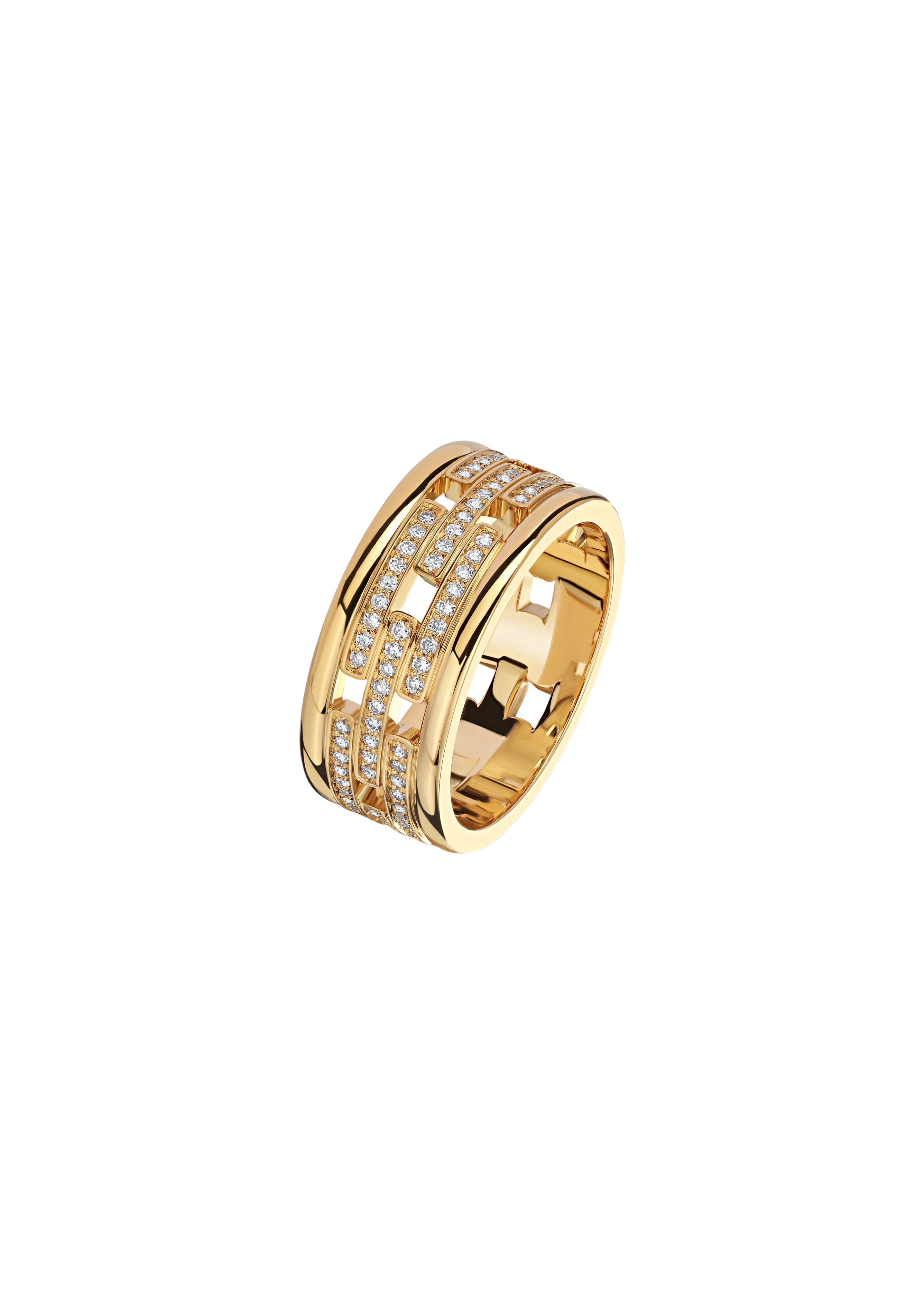 "TTAURI" DIAMOND TRIPLE ETERNITY BAND 120  
18k Yellow Gold / 0.516 CTW